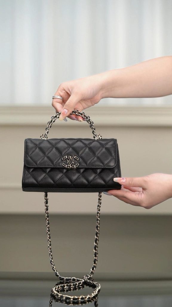 Chanel 25s 交叉手柄kelly 黑金 横版 图1