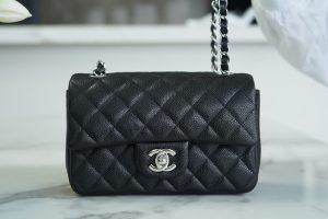 CF Classic Flap |荔枝纹 Mini 黑银 图1