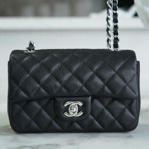 CF Classic Flap |荔枝纹 Mini 黑银 图1