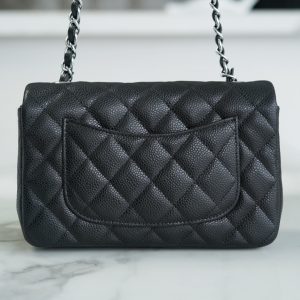 CF Classic Flap |荔枝纹 Mini 黑银 图2