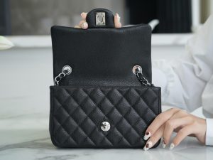 CF Classic Flap |荔枝纹 Mini 黑银 图6