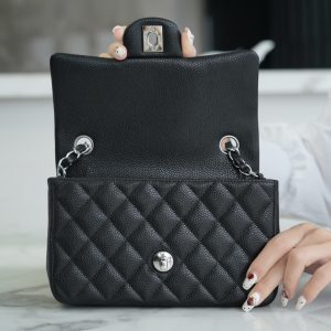 CF Classic Flap |荔枝纹 Mini 黑银 图6