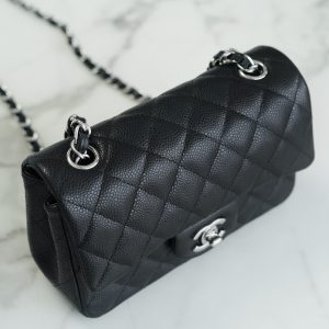 CF Classic Flap |荔枝纹 Mini 黑银 图7