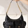 CHAENL 25c 大号嬉皮 hobo bag 黑金 图1
