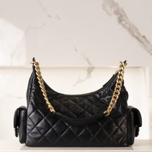 CHAENL 25c 大号嬉皮 hobo bag 黑金 图3