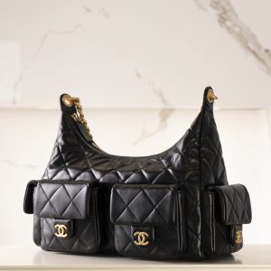 CHAENL 25c 大号嬉皮 hobo bag 黑金 图4