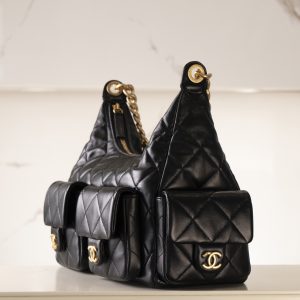 CHAENL 25c 大号嬉皮 hobo bag 黑金 图5