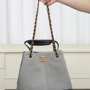 Chanel 25A 水桶包 灰色 图1
