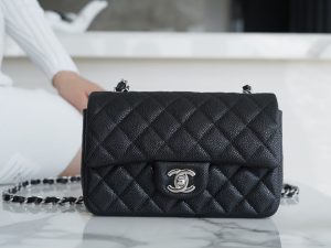 CF Classic Flap |荔枝纹 Mini 黑银 图1
