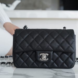 CF Classic Flap |荔枝纹 Mini 黑银 图1