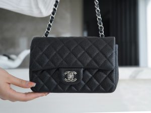 CF Classic Flap |荔枝纹 Mini 黑银 图2