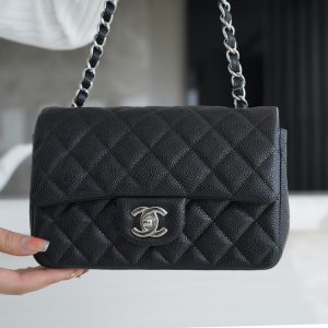 CF Classic Flap |荔枝纹 Mini 黑银 图2
