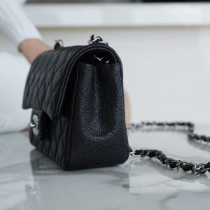 CF Classic Flap |荔枝纹 Mini 黑银 图3