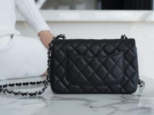 CF Classic Flap |荔枝纹 Mini 黑银 图4