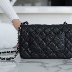 CF Classic Flap |荔枝纹 Mini 黑银 图4