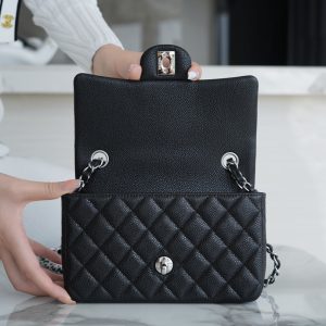 CF Classic Flap |荔枝纹 Mini 黑银 图6