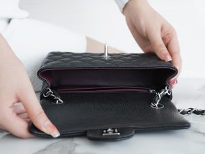 CF Classic Flap |荔枝纹 Mini 黑银 图7