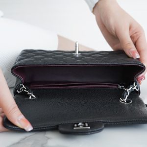 CF Classic Flap |荔枝纹 Mini 黑银 图7