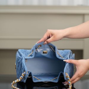 Chanel small hobo bag 牛仔蓝小号 图8
