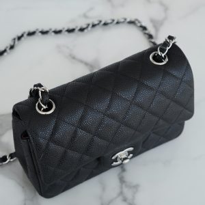 CF Classic Flap |荔枝纹 Mini 黑银 图8