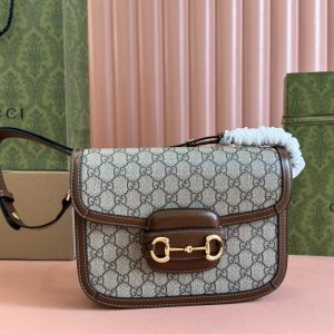 。【原厂皮配置全套包装三亚免税店礼袋】Gucc” 1955 Horsebit Bag!经典的马衔扣+Monogram+棕 图1