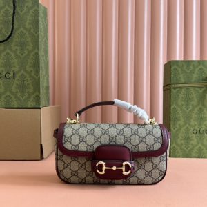 【原厂皮配置专柜全套包装】Gucci Horsebit 1955系列小号手提包 图1