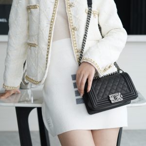 Chanel Leboy 大球纹 黑银小号 图1