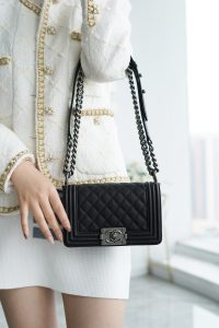 Chanel Leboy 大球纹 黑银小号 图8