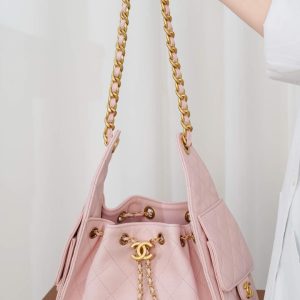Chanel small hobo 粉色 小号 图8