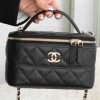 Chanel 25c 新款 手柄盒子包 黑金荔枝牛 图1