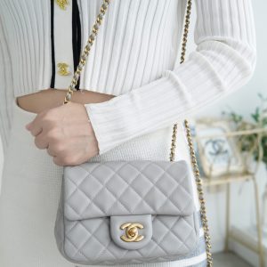 Chanel 王̆̈炸̆̈ CF金属球 方胖子 浅灰色 图6