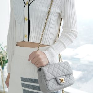 Chanel 王̆̈炸̆̈ CF金属球 方胖子 浅灰色 图7