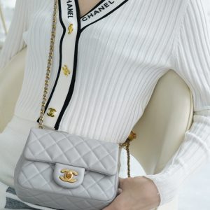 Chanel 王̆̈炸̆̈ CF金属球 方胖子 浅灰色 图8