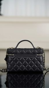 Chanel 25C 新款饭盒包 黑金 荔枝牛 图2