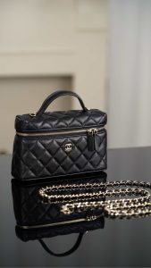Chanel 25C 新款饭盒包 黑金 荔枝牛 图7