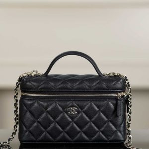 Chanel 25C 新款饭盒包 黑金 荔枝牛 图1