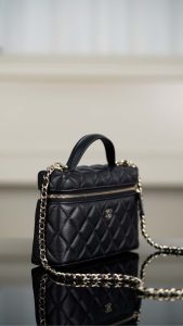 Chanel 25C 新款饭盒包 黑金 荔枝牛 图3