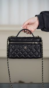 Chanel 25C 新款饭盒包 黑金 荔枝牛 图4