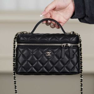 Chanel 25C 新款饭盒包 黑金 荔枝牛 图4