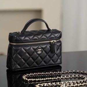 Chanel 25C 新款饭盒包 黑金 荔枝牛 图7