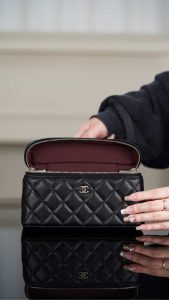 Chanel 25C 新款饭盒包 黑金 荔枝牛 图8