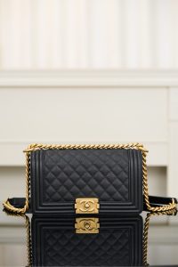 Chanel leboy 小球纹黑金中号 图1
