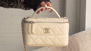 Chanel 25c 新款 手柄盒子包 荔枝牛 米白 图1
