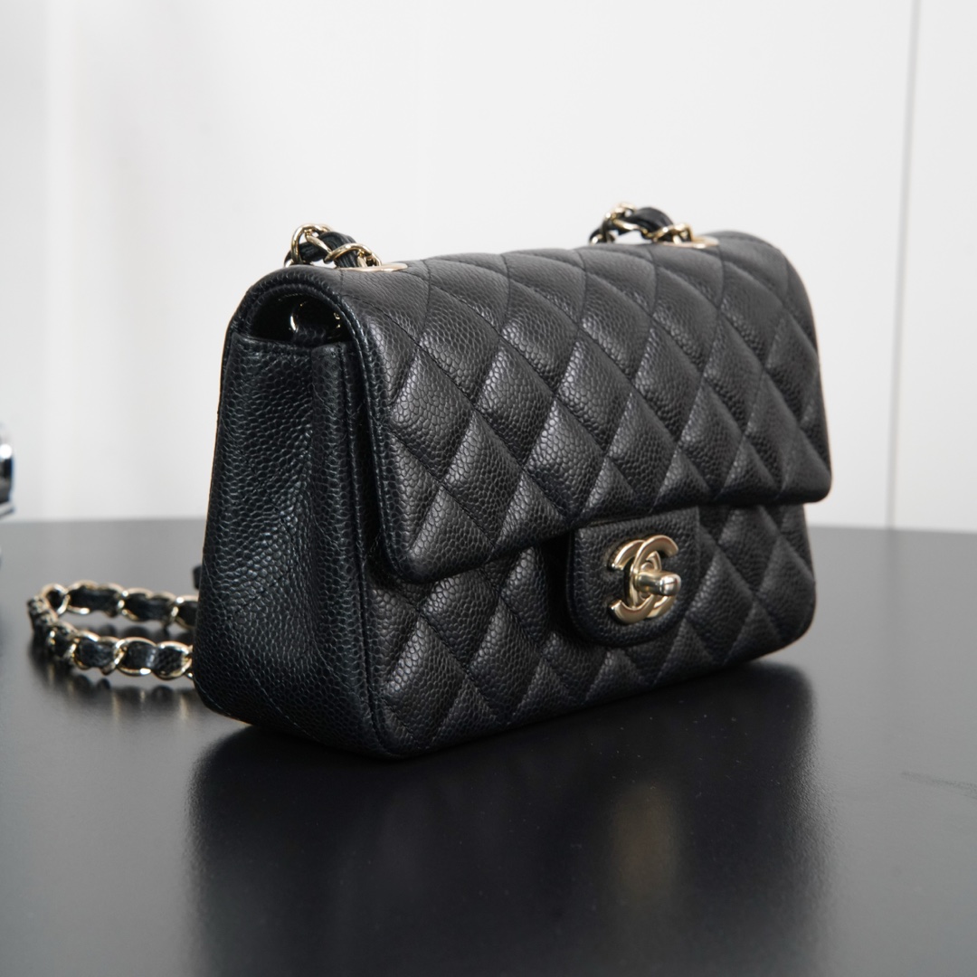 CF Classic Flap |荔枝纹 Mini 黑浅金 图3