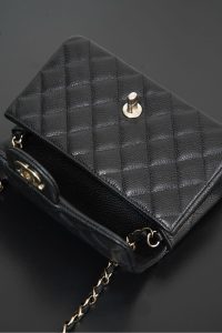 CF Classic Flap |荔枝纹 Mini 黑浅金 图5