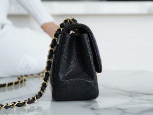 CF Classic Flap |荔枝纹 方胖子 黑金 图4