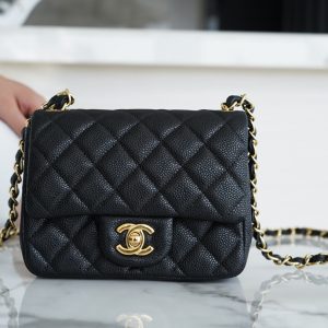 CF Classic Flap |荔枝纹 方胖子 黑金 图1
