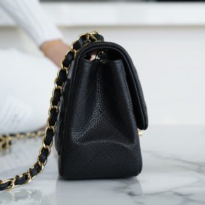 CF Classic Flap |荔枝纹 方胖子 黑金 图4