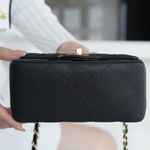 CF Classic Flap |荔枝纹 方胖子 黑金 图5