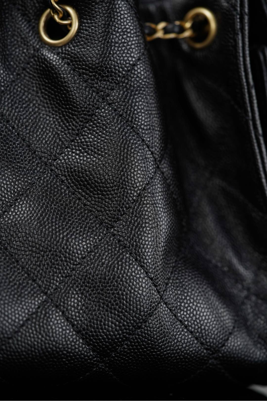 Chanel 26C系列 25bag mini鱼子酱 黑金 图1